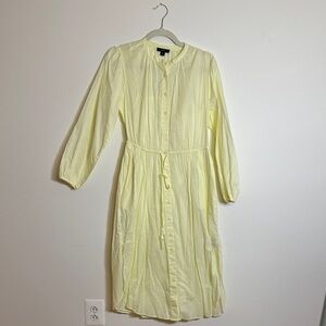 J.Crew Yellow Button-Down Midi Dress